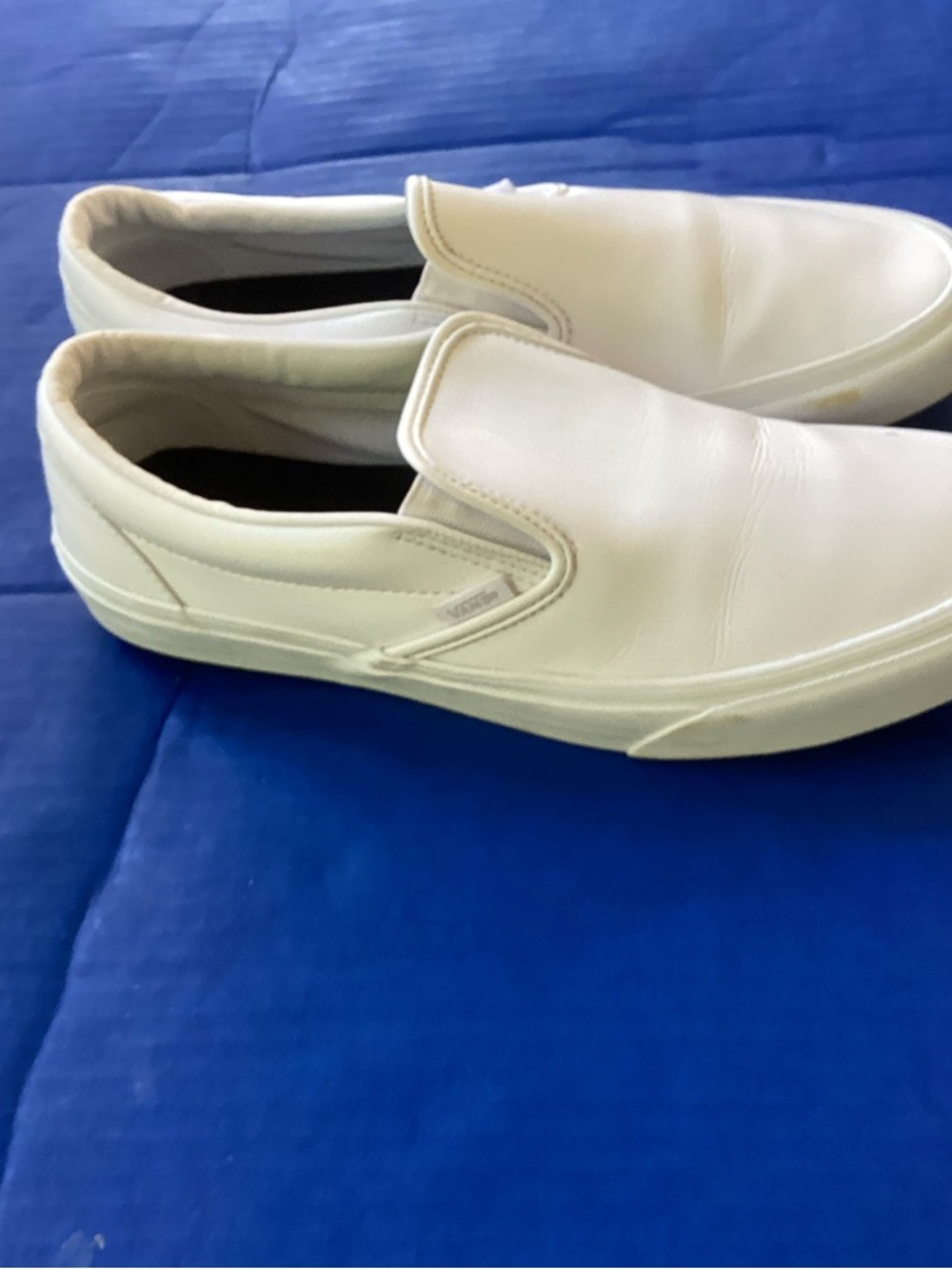 Vans Slip-On Loafers White Leather-Style, Size 10 - Picture 6 of 8
